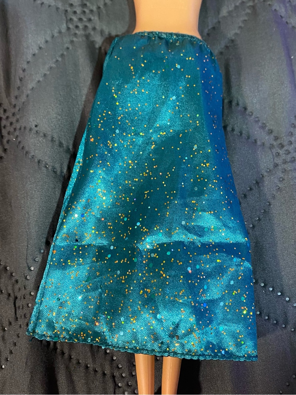 Barbie doll skirt Shimmery Fabric with Gold Glitter Accents.  New